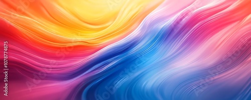 Abstract Colorful Swirling Waves Background Illustration