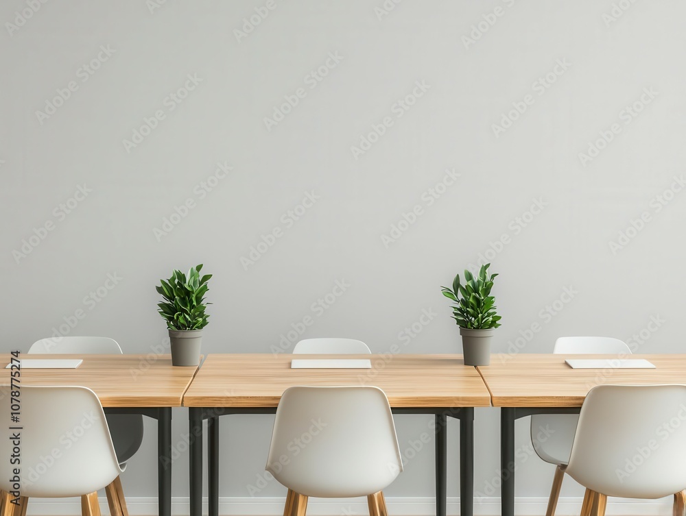 Minimalist workspace with sleek desks, ergonomic chairs, and minimal decor, emphasizing functionality and clean design Minimalist workspace with sleek desks, ergonomic chairs, and minimal decor, emphasizing functionality and clean design