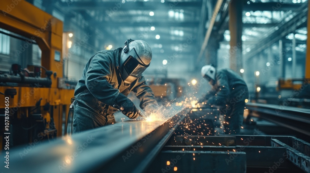 Industrial Welder at Work Industrial Welder at Work