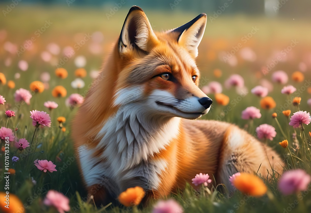 Fototapeta premium fox in the field