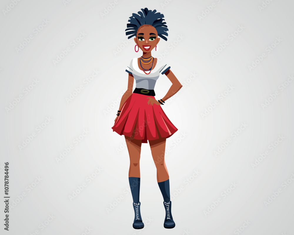Φωτογραφία Trendy Cartoon Girl with Stylish Outfit – Fashionable Female Character Illustrat