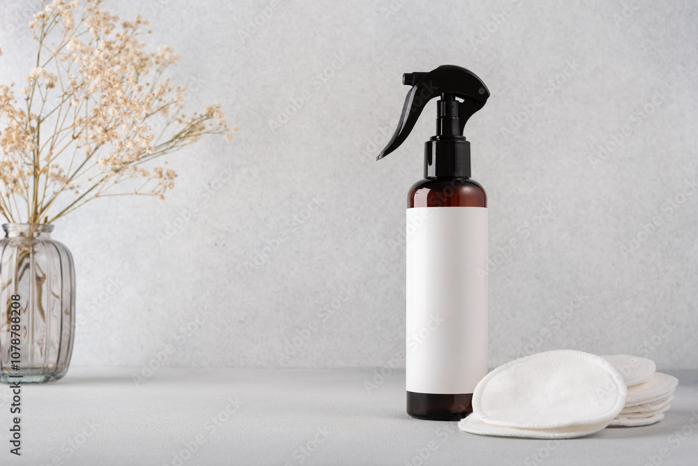 Cosmetic spray bottle for packaging product with cotton pads Cosmetic spray bottle for packaging product with cotton pads