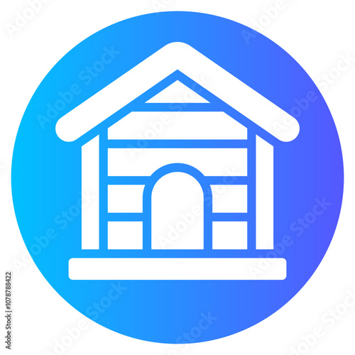 wood house gradient icon