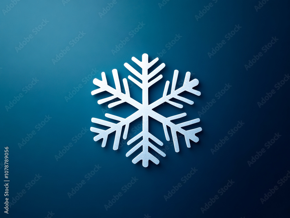 A stylized snowflake design against a blue background, symbolizing winter, coldness, and seasonal beauty. A stylized snowflake design against a blue background, symbolizing winter, coldness, and seasonal beauty.
