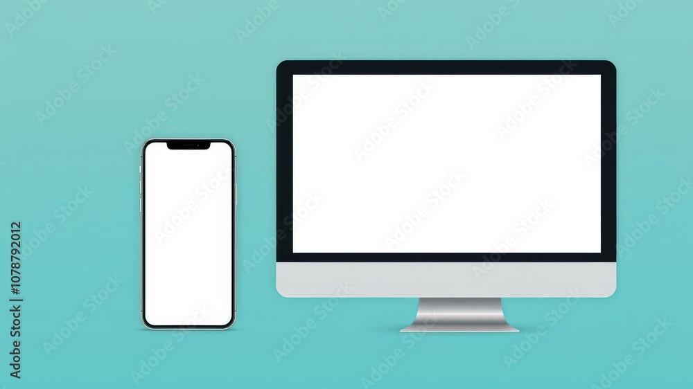 Modern mockup of browser windows for computer and mobile devices, concept, smartphone, app Modern mockup of browser windows for computer and mobile devices, concept, smartphone, app