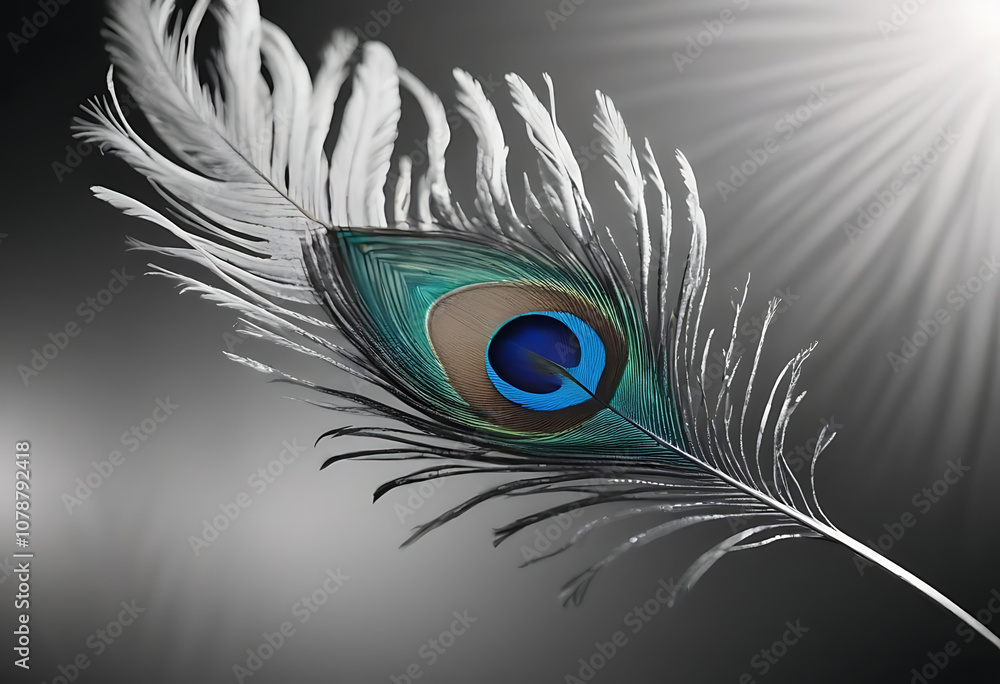 Obraz premium peacock feather isolated on black