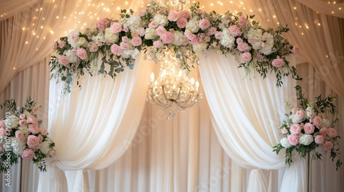 Wedding Ceremony Decoration with Floral Arch