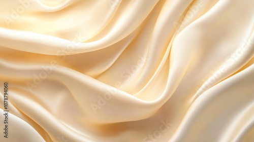 Soft Draped Cream Satin Fabric