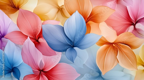 Wallpaper Mural Pastel Floral Background Soft Bloom Delicate Petals Colorful Flowers Nature Wallpaper Torontodigital.ca