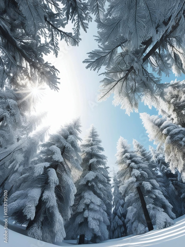 snow covered trees