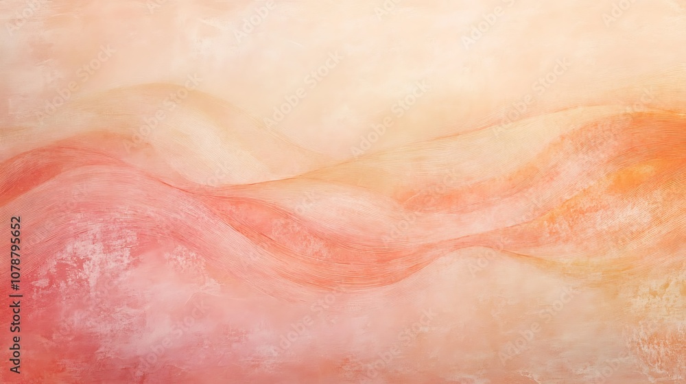 Abstract soft pink and peach textured background with flowing lines