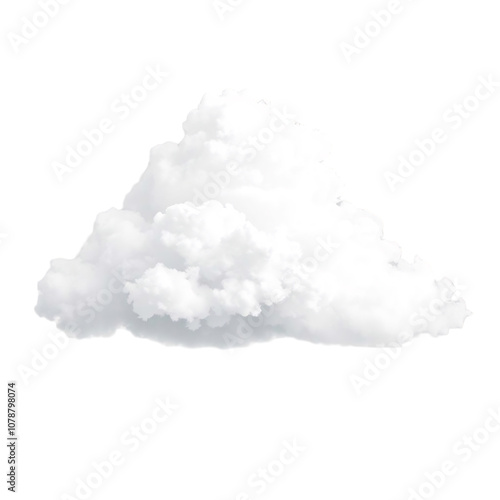 Isolated White Cumulus Cloud Against 