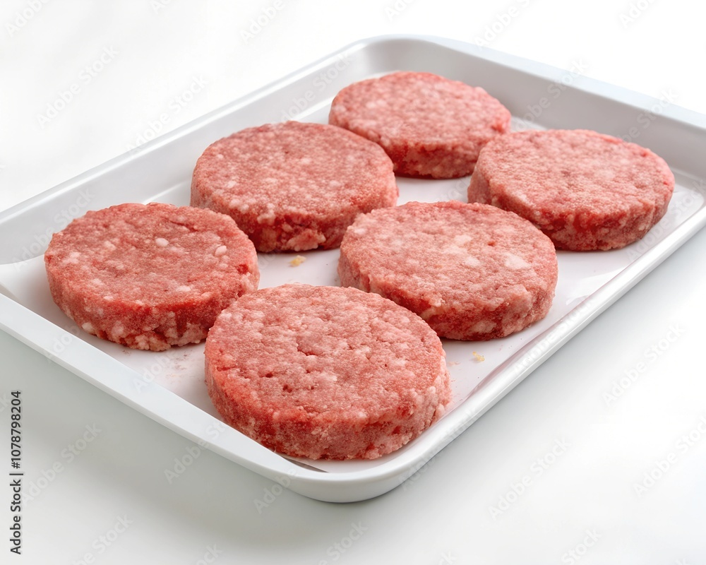 frozen cutlets for grilling, beautifully laid out on a white dish, isolated on a white background
frozen cutlets for grilling, beautifully laid out on a white dish, isolated on a white background