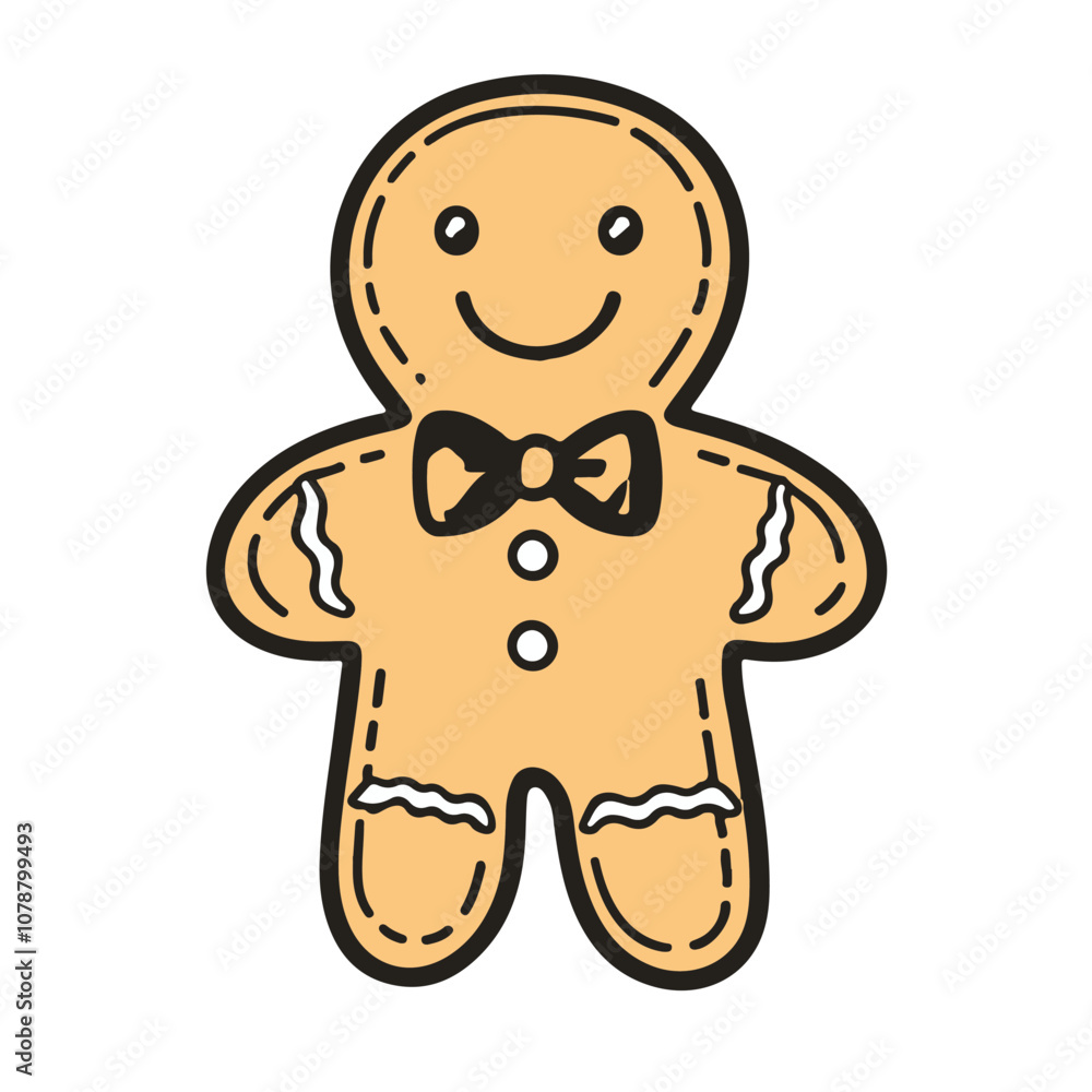 Fototapeta premium Gingerbread man, gingerbread cookie clipart