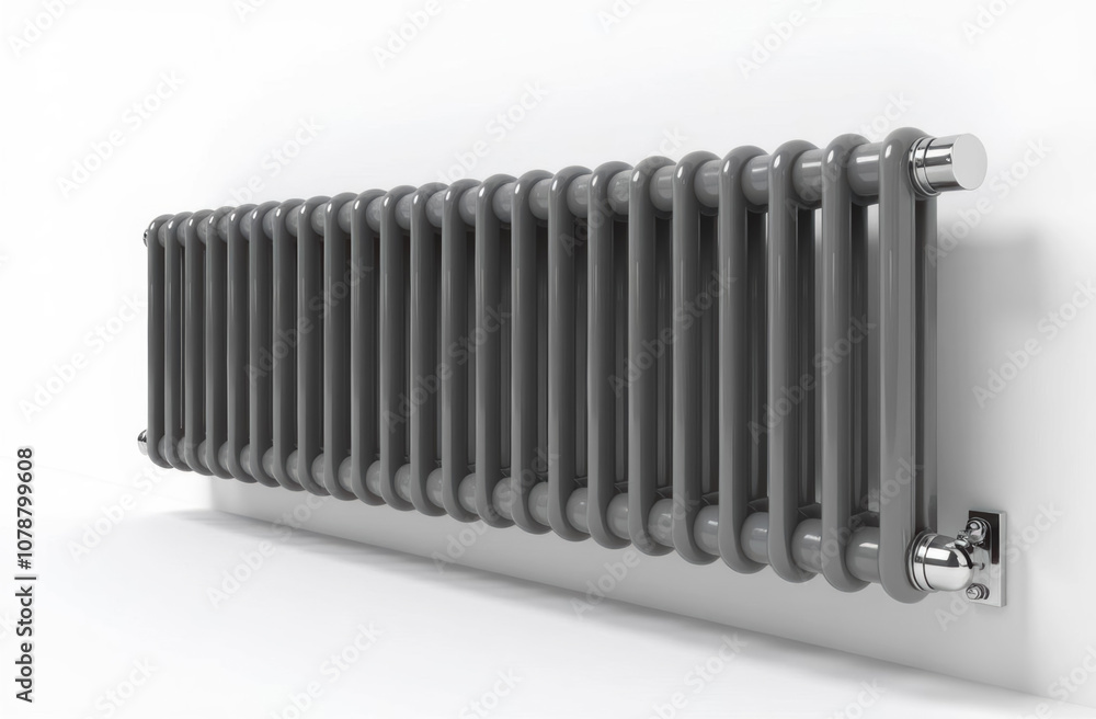gray water heating radiator on white background gray water heating radiator on white background