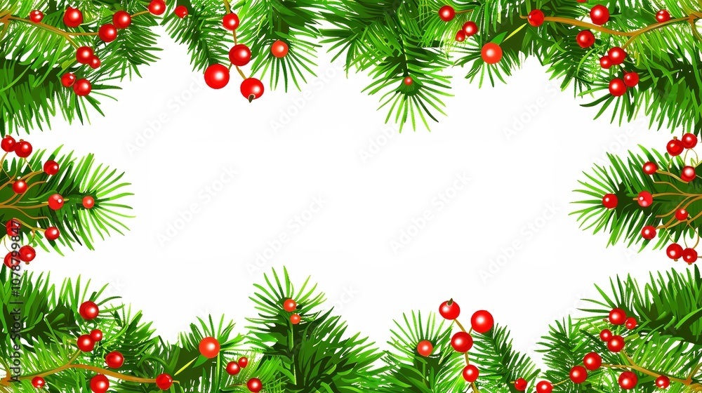 A Beautiful Decorative Christmas Wreath Frame with a Festive Christmas Border, Standing Isolated on a Pristine White Background. Delightful Holiday Ornamentation in a Simple and Clean Setting. A Beautiful Decorative Christmas Wreath Frame with a Festive Christmas Border, Standing Isolated on a Pristine White Background. Delightful Holiday Ornamentation in a Simple and Clean Setting.