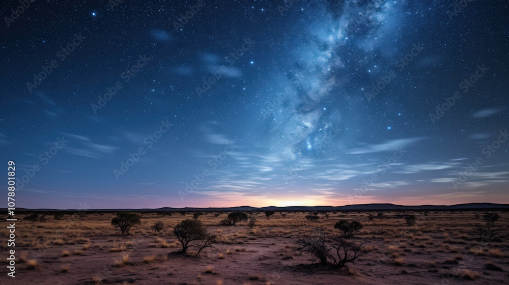 Desert Dreams: Milky Way Over a Clear Night Sky in the Desert Desert Dreams: Milky Way Over a Clear Night Sky in the Desert