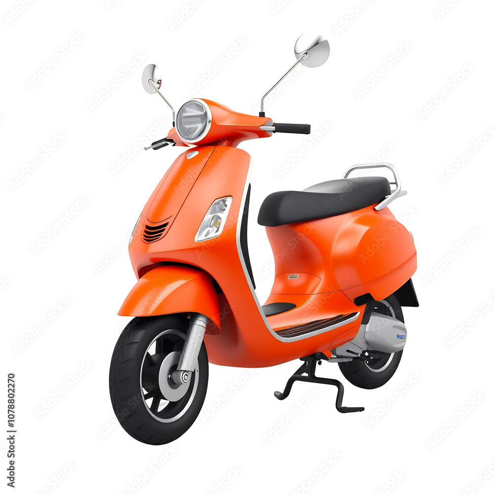 Orange Scooter Isolated Orange Scooter Isolated