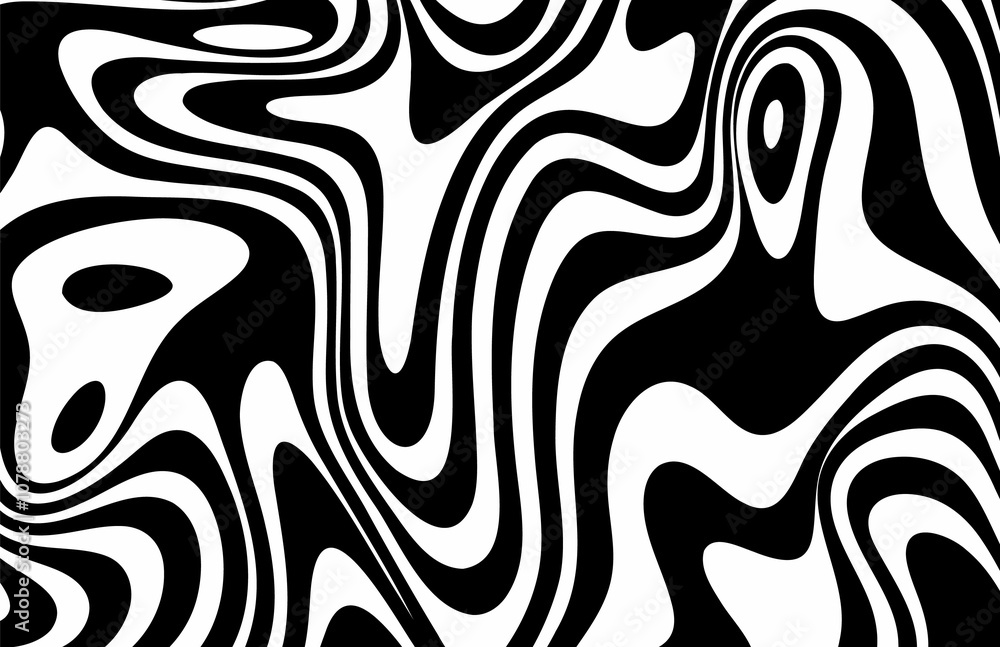 Black on white abstract perspective line wave stripes with 3d dimensional effect isolated on black. Eps 10 Black on white abstract perspective line wave stripes with 3d dimensional effect isolated on black. Eps 10
