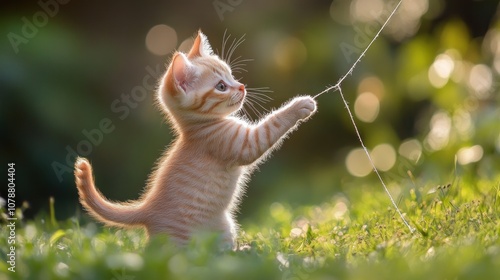 Playful Kitten in the Grass