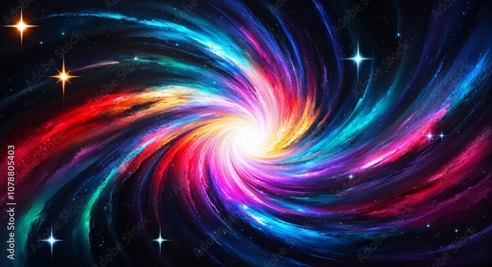 Anime galaxy art bright stars swirling colors deep universe Anime galaxy art bright stars swirling colors deep universe