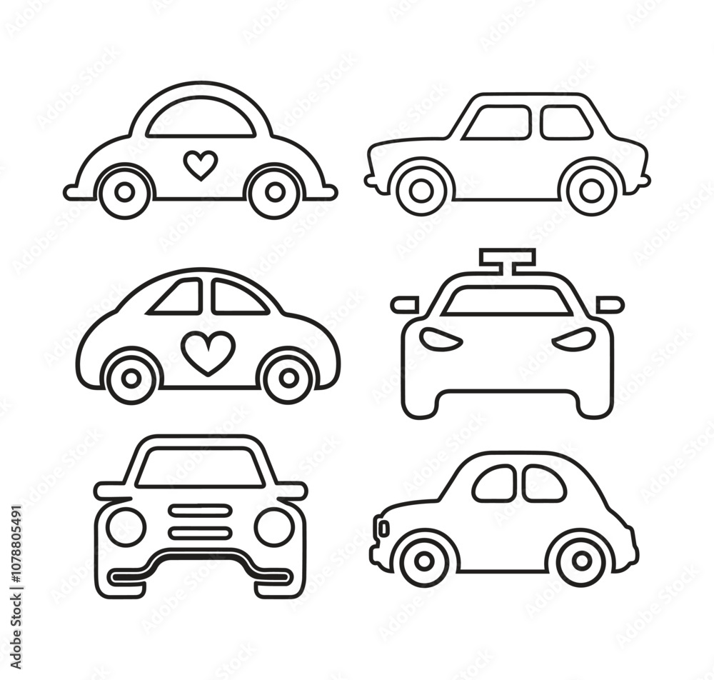 Car Outline Set Car Outline Set