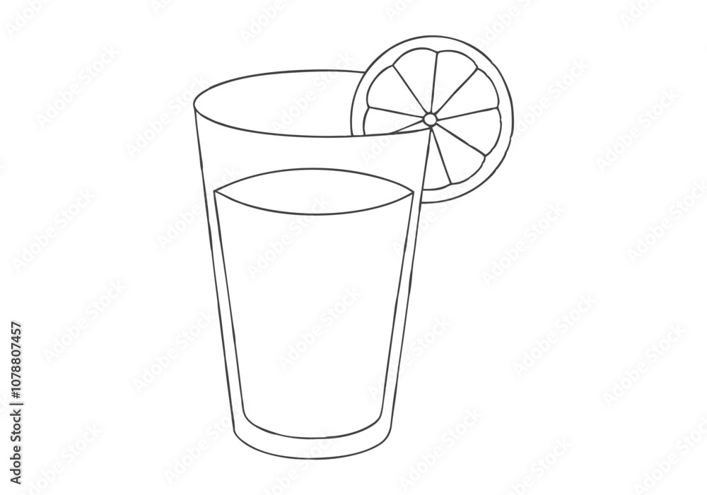 Continuous Line Art of Glass with Lemon Juice – Minimalist Refreshing Beverage Illustration Continuous Line Art of Glass with Lemon Juice – Minimalist Refreshing Beverage Illustration