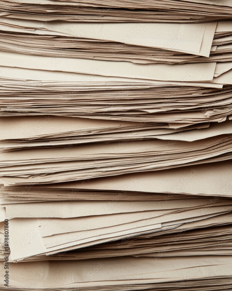 A close-up view of stacked, textured sheets of paper, showcasing layers and edges with a soft, neutral color palette. A close-up view of stacked, textured sheets of paper, showcasing layers and edges with a soft, neutral color palette.