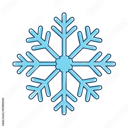 snowflake on white vector art,  flat illustration snowflake on white icon
