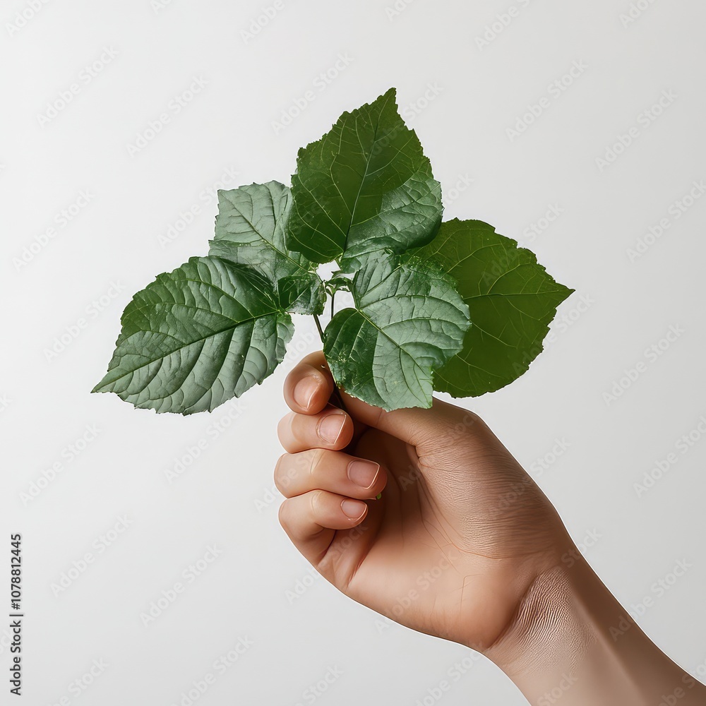Patchouli Leafs On White Background, Generative AI Patchouli Leafs On White Background, Generative AI