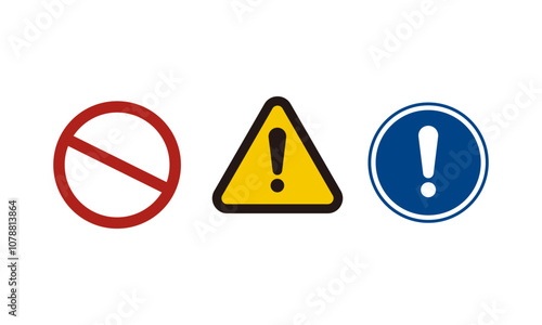 警告　危険マーク　シンボルイラスト