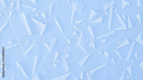 Abstract geometric pattern of blue ice texture background, frost, surface, texture