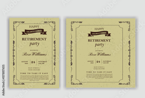 Happy retirement party invitation flyer design 