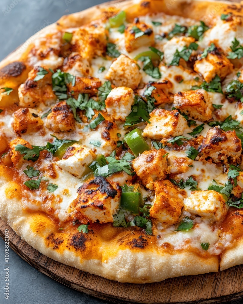 Mouth-Watering Naan Pizza with Grilled Paneer and Fresh Herbs, a Perfect Fusion of Indian and Italian Flavors for Food Lovers and Culinary Enthusiasts Mouth-Watering Naan Pizza with Grilled Paneer and Fresh Herbs, a Perfect Fusion of Indian and Italian Flavors for Food Lovers and Culinary Enthusiasts