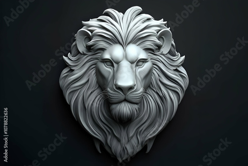 face of a lion logo desighn 3d photo