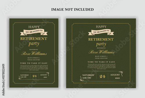 Happy retirement party invitation flyer design 