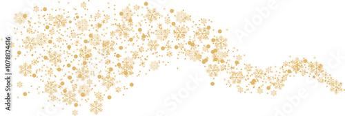 Photography Gold snowflakes and stars on transparent background