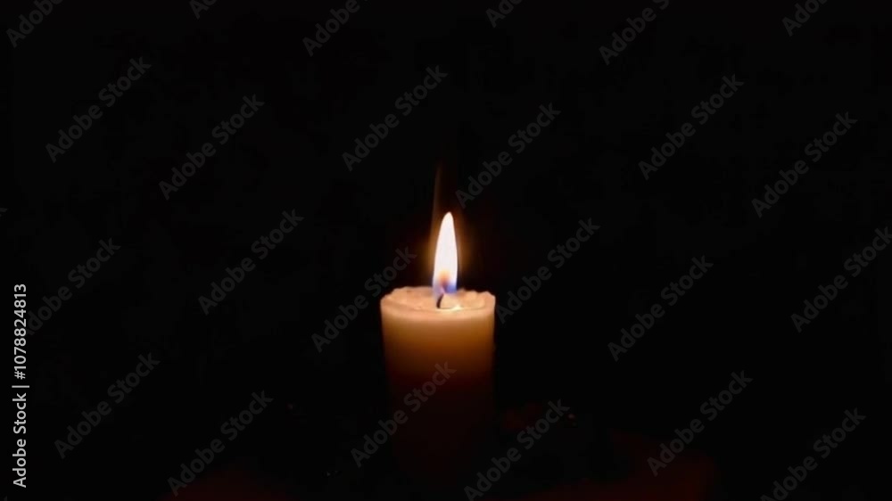 Small Candle Flame Blown Out with Puff of Smoke Small Candle Flame Blown Out with Puff of Smoke