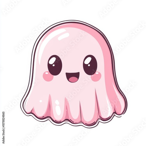 A cute pink jelly character with big eyes and a smiling face, perfect for playful and whimsical designs.