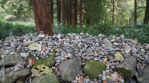 pebbles piled up while making a wish photo