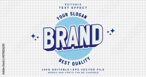 Editable text style effect - Brand text style theme.