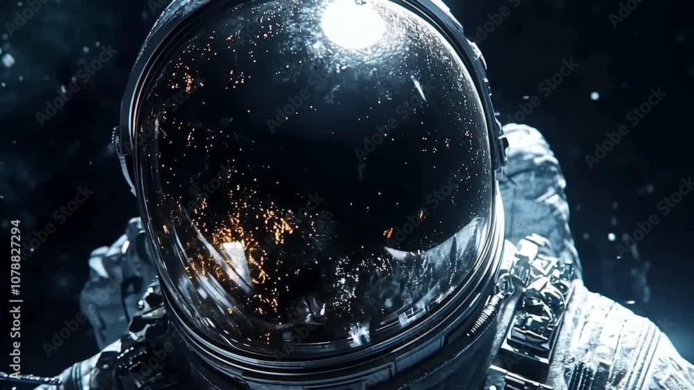 A Solitary Astronaut in Space, With Their Helmet Reflecting the Stunning Nebulae and Stars, Capturing the Beauty and Isolation of the Universe. A Solitary Astronaut in Space, With Their Helmet Reflecting the Stunning Nebulae and Stars, Capturing the Beauty and Isolation of the Universe.