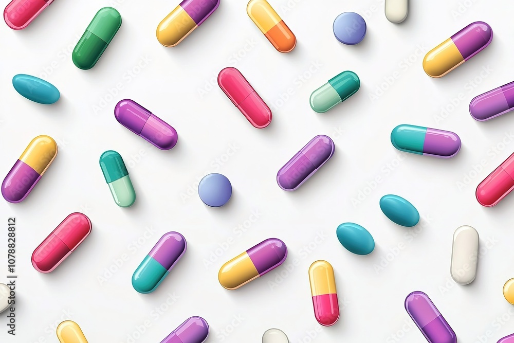 Heap of different colorful pills isolated on white
Heap of different colorful pills isolated on white