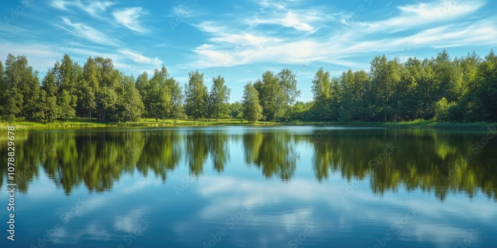 Fototapeta premium Serene Lake Reflection