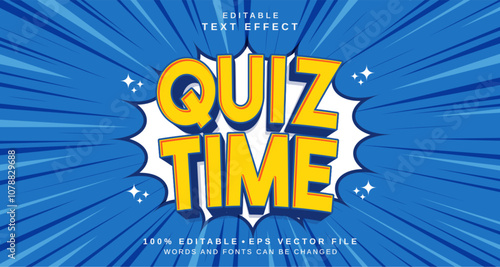 Editable text style effect - Quiz Time text style theme.