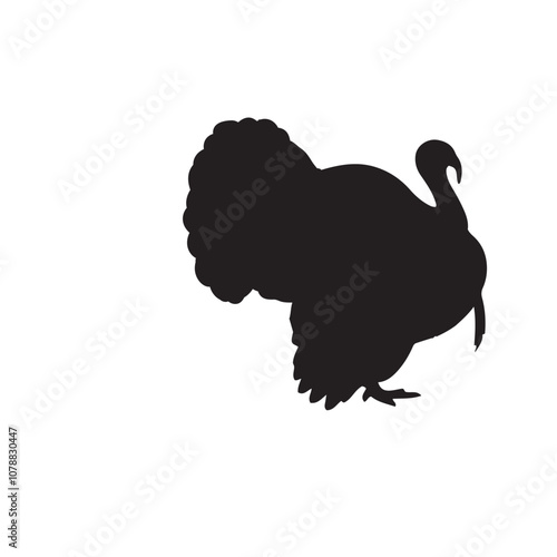 Turkey silhouette, turkey silhouette - vector illustration, Turkey silhouette vector black and white. Turkey logo.