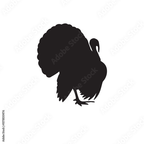 Turkey silhouette, turkey silhouette - vector illustration, Turkey silhouette vector black and white. Turkey logo.