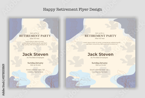 Happy retirement party invitation flyer design 