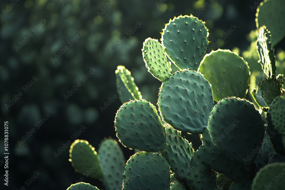 close up of cactus on green background with copy space close up of cactus on green background with copy space