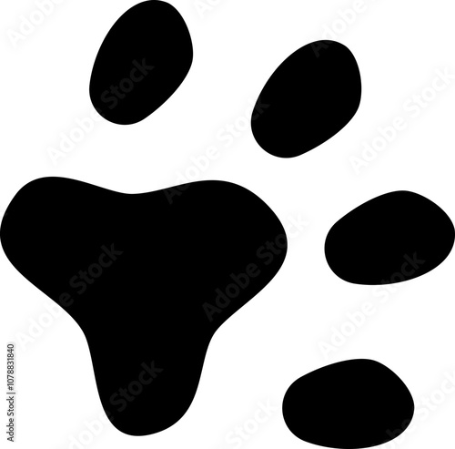 Cat dog pet doodle frame, hand drawn border with paw.  Footprint decoration.